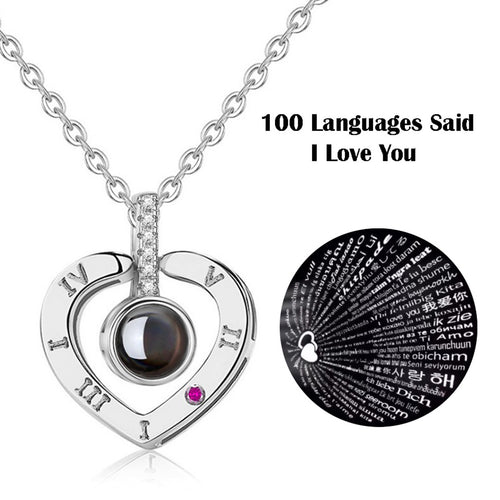 100 Languages Said I Love You in Necklace   Valentine's day Gift Jewelry