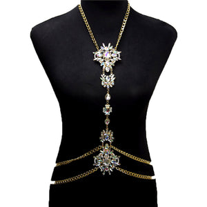 Rhinestone Body Chains Sexy Bikini Necklace Waist Belly Crystal Body Jewelry for Women