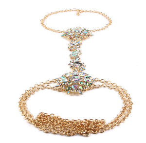 Rhinestone Body Chains Sexy Bikini Necklace Waist Belly Crystal Body Jewelry for Women