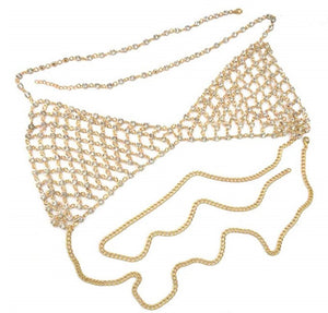 Sexy Crystal Rhinestones Fashion Body Jewelry Bralette Chain  Beach summer jewellry