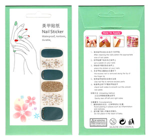 Full Nail Art Polish Stickers Strips Self-Ashesive With Nail File