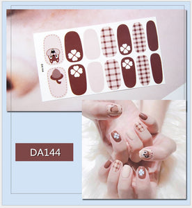 Full Nail Art Polish Stickers Strips Self-Ashesive With Nail File