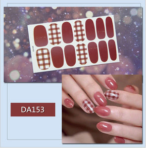 Full Nail Art Polish Stickers Strips Self-Ashesive With Nail File