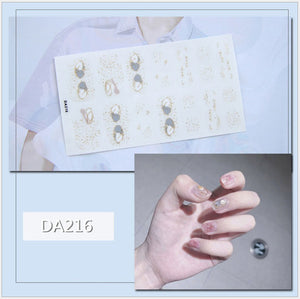 Full Nail Art Polish Stickers Strips Self-Ashesive With Nail File