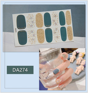 Full Nail Art Polish Stickers Strips Self-Ashesive With Nail File