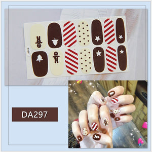 Full Nail Art Polish Stickers Strips Self-Ashesive With Nail File