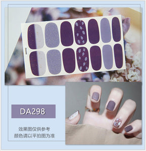 Full Nail Art Polish Stickers Strips Self-Ashesive With Nail File