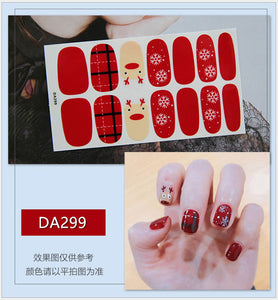 Full Nail Art Polish Stickers Strips Self-Ashesive With Nail File