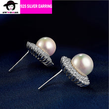 Load image into Gallery viewer, Freshwater Pearl Sunflower Earrings Silver Studs Elegant Earring
