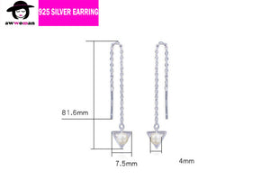 925 Silver Threader Earrings Tassel Dangle Drop Earrings