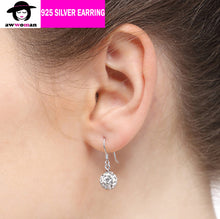 Load image into Gallery viewer, Crystal Silver Ball Dangle Earrings,