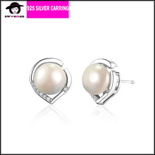 Load image into Gallery viewer, Pearl Silver Earring Heart Set