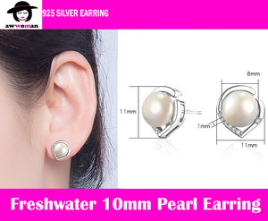 Pearl Silver Earring Heart Set