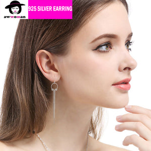 Silver Bead with Mutiple Dangle Earrings