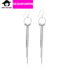 Load image into Gallery viewer, Silver Bead with Mutiple Dangle Earrings