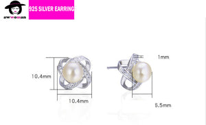 Silver Stud Earring with Freshwater pearl
