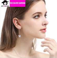 Load image into Gallery viewer, Butterfly Dangle Threader Silver Earring