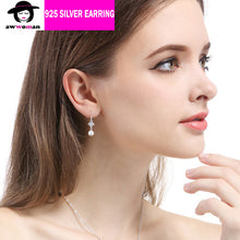 Load image into Gallery viewer, Silver Drop Pearl Earring, Fashion Pearl Dangle Earring, Dangle Drop Pearl Earring
