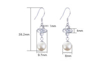 Load image into Gallery viewer, Silver Drop Pearl Earring, Fashion Pearl Dangle Earring, Dangle Drop Pearl Earring