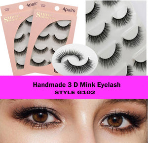 Handmade Falses Eye Lashes, 3D Mink Eyelashes, Falses Eyelashes, Face Eyelashes, Mink False Lashes Set for Natural Look with Eyelashes Clip (G102)