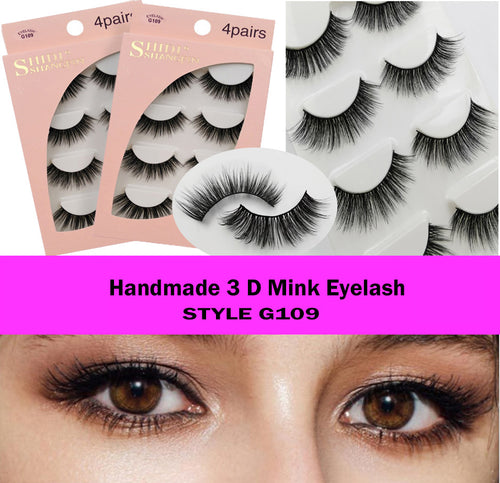 Handmade Falses Eye Lashes, 3D Mink Eyelashes, Falses Eyelashes, Face Eyelashes, Mink False Lashes Set for Natural Look with Eyelashes Clip (G109)