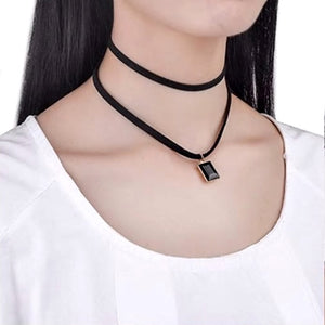 Black hoker Necklace Gothic Punk Stretch Velvet Pendant Women Collar Jewelry Chocker Necklaces New