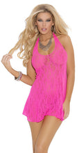 Load image into Gallery viewer, Pink Halter Lace Babydoll