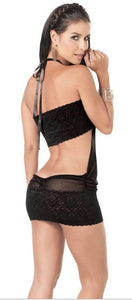 Black High Neck Lace Dress