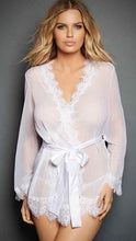 Load image into Gallery viewer, White Sheer Robe &amp; Lace Trim
