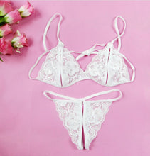 Load image into Gallery viewer, White Lace Peek Bra &amp;  Panty