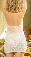 Load image into Gallery viewer, White Honeycomb Pattern Mini Dress