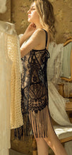 Load image into Gallery viewer, Black Lace Straps Gown