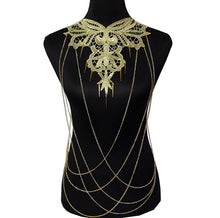 Load image into Gallery viewer, Hot Gold Flower Lace  Chain Body Chain, Sexy Bikini Beach Body Chain