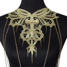 Load image into Gallery viewer, Hot Gold Flower Lace  Chain Body Chain, Sexy Bikini Beach Body Chain