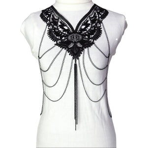 Necklaces Pendants, Blace Lace Flower Sexy Bodychains,  Beach Party Jewelry, Body Chain Bikini