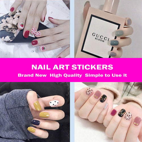 Full Nail Art Polish Stickers Strips Self-Ashesive With Nail File