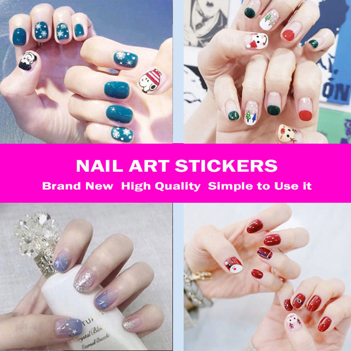 Full Nail Art Polish Stickers Strips Self-Ashesive With Nail File