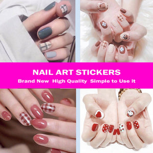 Full Nail Art Polish Stickers Strips Self-Ashesive With Nail File