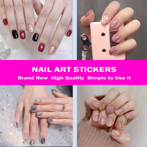 Full Nail Art Polish Stickers Strips Self-Ashesive With Nail File