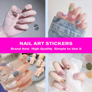 Full Nail Art Polish Stickers Strips Self-Ashesive With Nail File