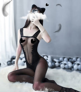 Black lack Crotchless Body Stocking