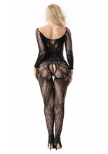 Load image into Gallery viewer, Black  Crotchless Body Stocking