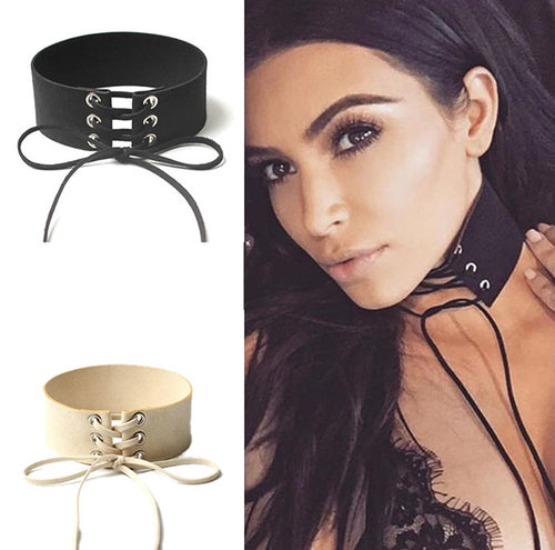 New Alloy Wide Black/ Rose Velvet Choker Necklace Belt Chokers NecklacesTied