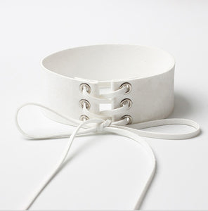 New Alloy Wide White Velvet Choker Necklace Belt Chokers NecklacesTied