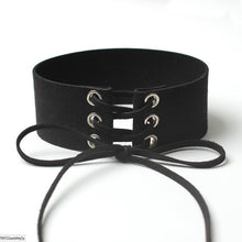 Load image into Gallery viewer, New Alloy Wide Black/ Rose Velvet Choker Necklace Belt Chokers NecklacesTied