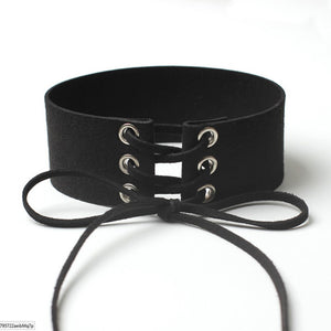 New Alloy Wide Black/ Rose Velvet Choker Necklace Belt Chokers NecklacesTied