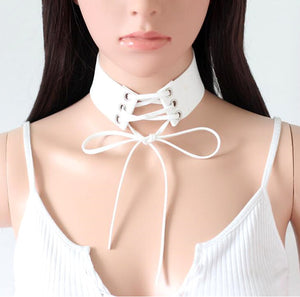 New Alloy Wide White Velvet Choker Necklace Belt Chokers NecklacesTied