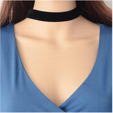 Load image into Gallery viewer, Elegant Girls Plain Black Wide Velvet Choker Necklace Extender Chain  Sexy look