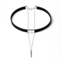 Load image into Gallery viewer, Black Choker Necklace for Women, Gold/Siver Accented Choker Necklace with Dainty Pendant