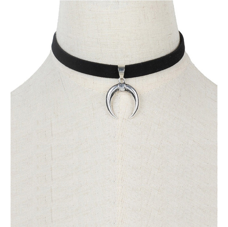 Black Choker Necklace for Women, Choker Necklace with Dainty Pendant